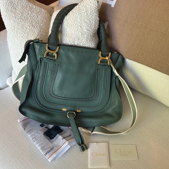 Chloe Eucalyptus Green Marcie Medium Tote Shoulder Bag - Picture 2 of 10